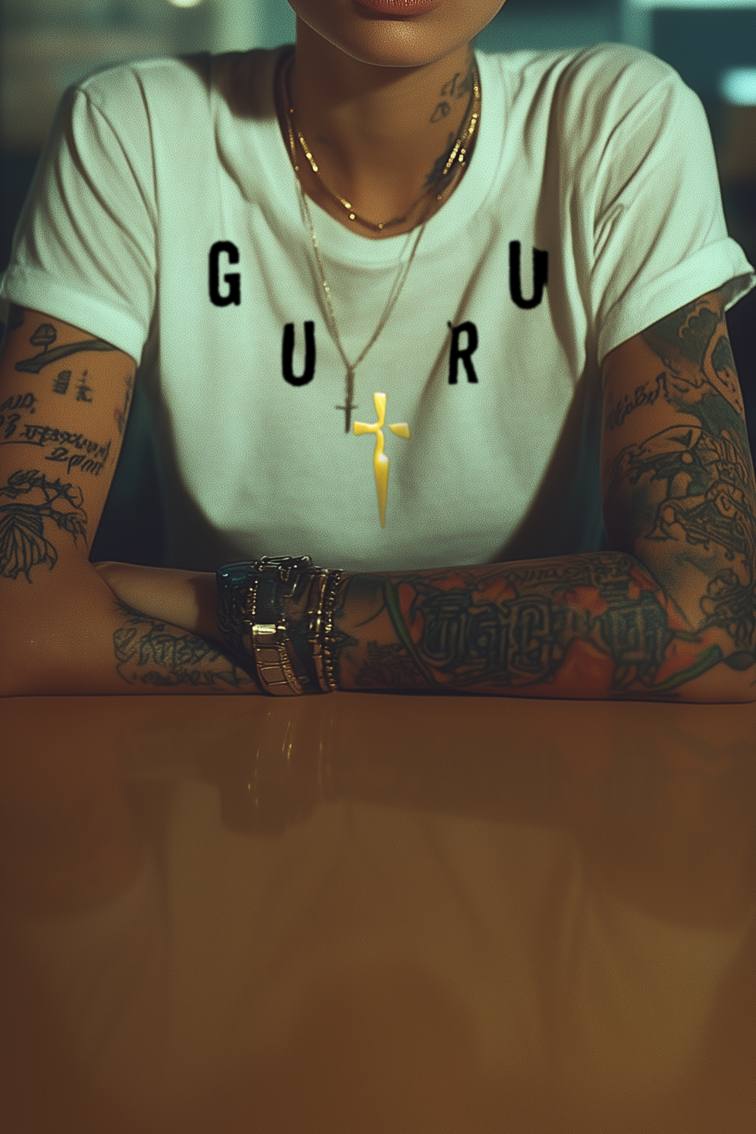 GURU NECKLACE - Womens White Tee