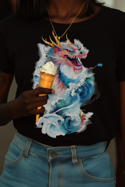 ORIENTAL DRAGON - Womens Black Tee
