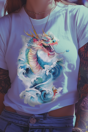 ORIENTAL DRAGON - Womens White Tee