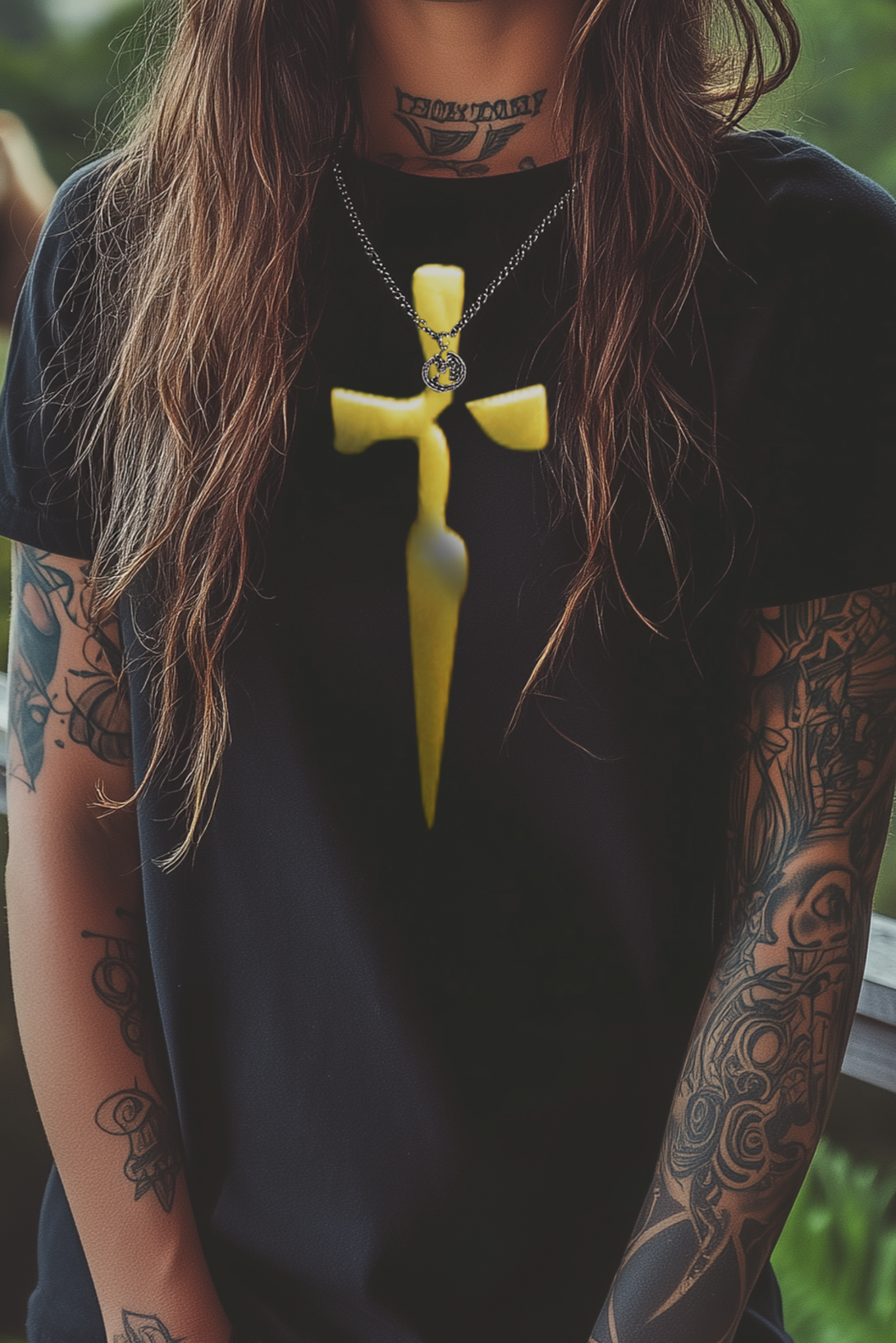 GOLDEN BLADE - Womens Black Tee