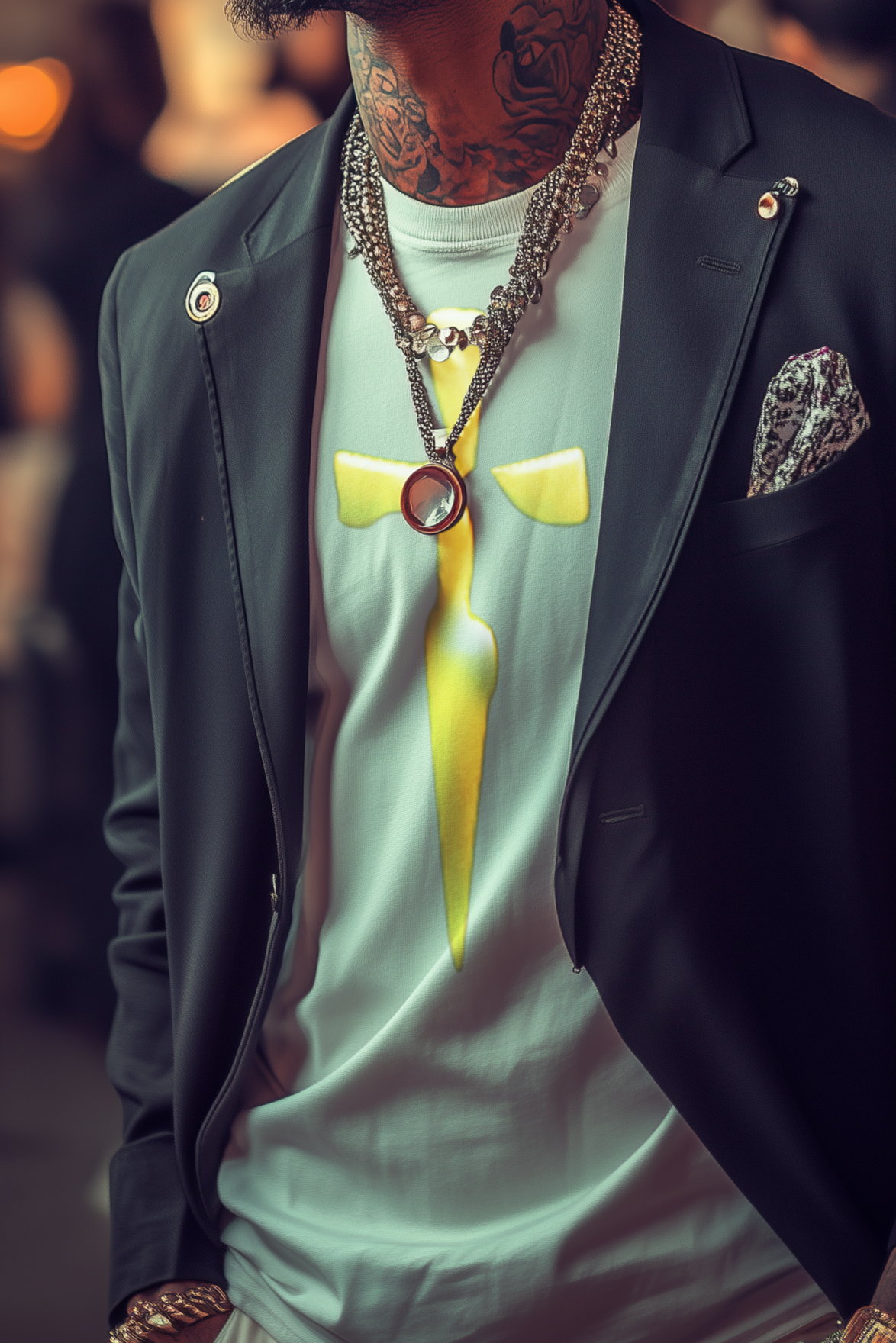 GOLDEN BLADE - Mens White Tee
