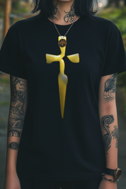 GOLDEN BLADE - Womens Black Tee