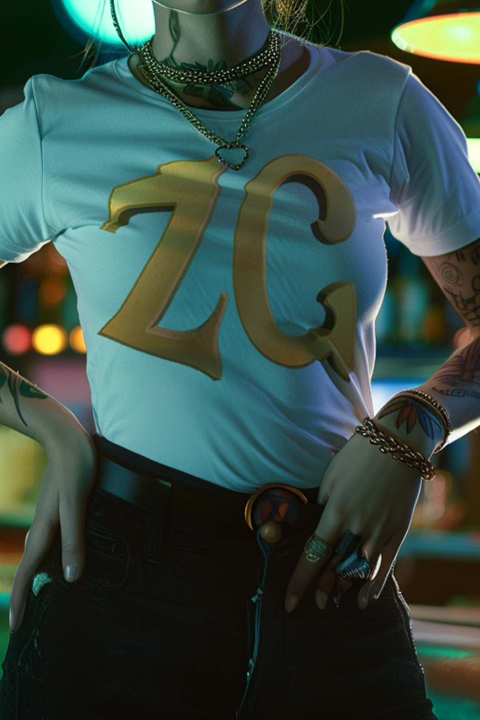 ZG MONOGRAM - Womens White Tee