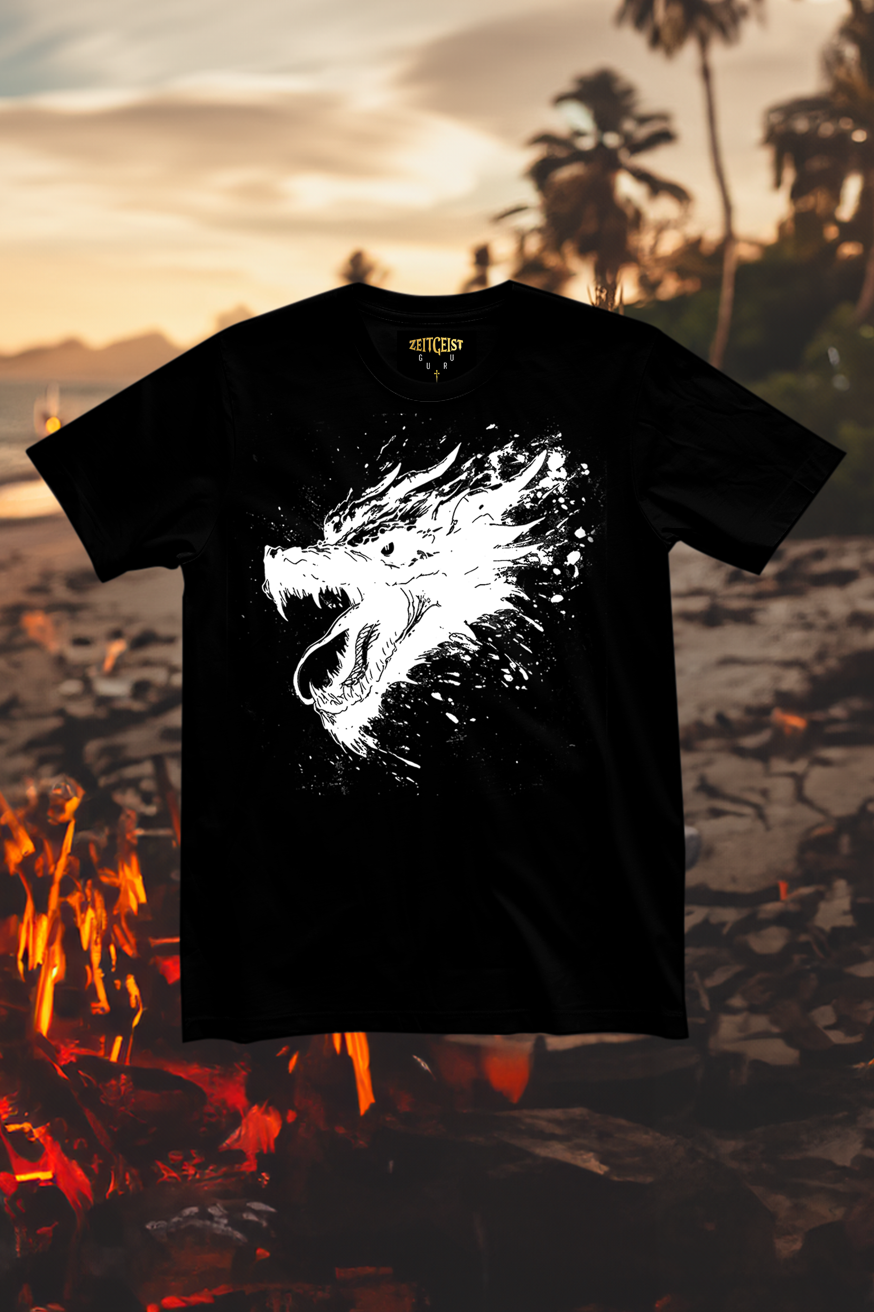 FIERCE DRAGON - Mens Black Tee