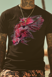 FIGHTER FISH - Mens Black Tee
