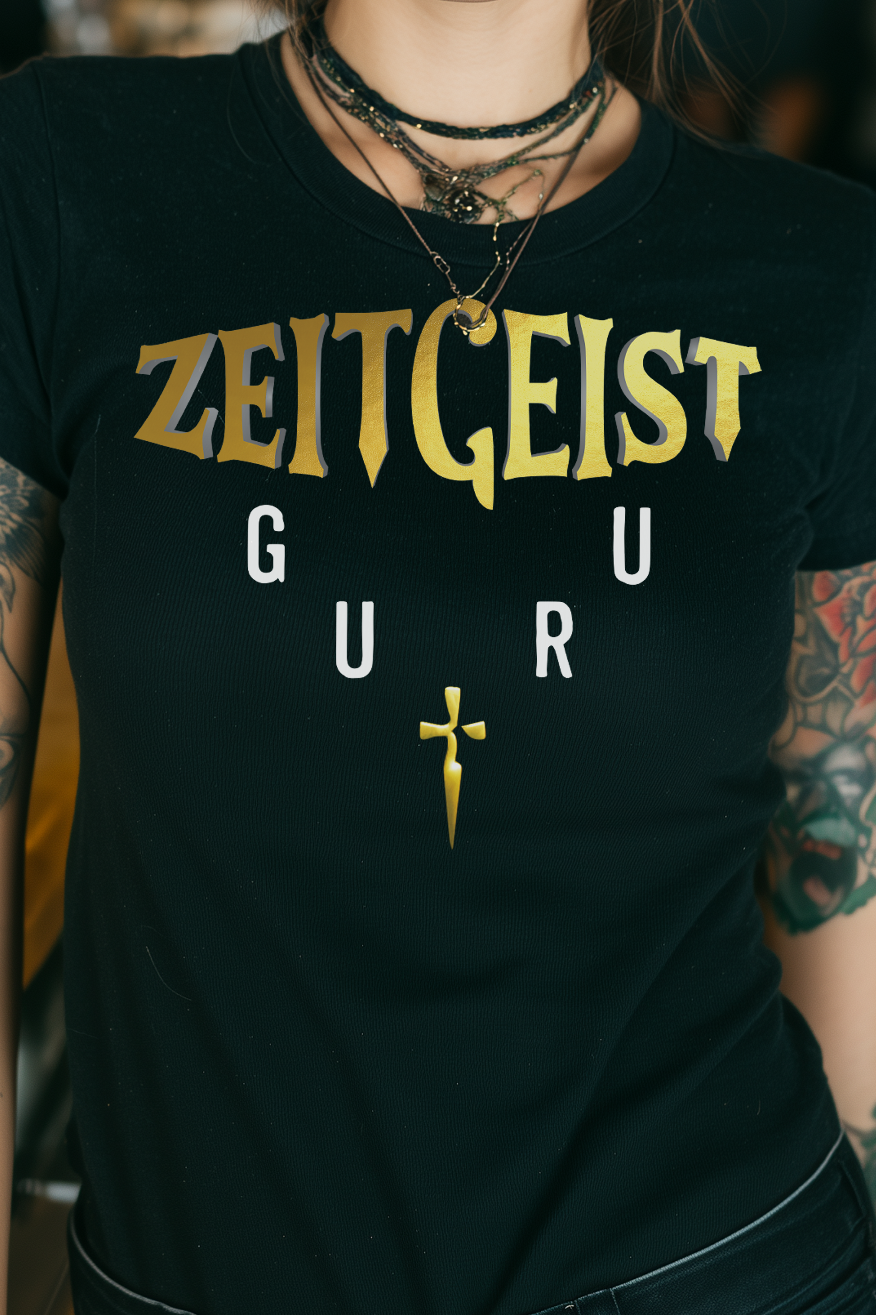 FULL LOGO - Womens Black Tee
