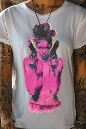GUN'S UP GIRLFRIEND - Womens White Tee