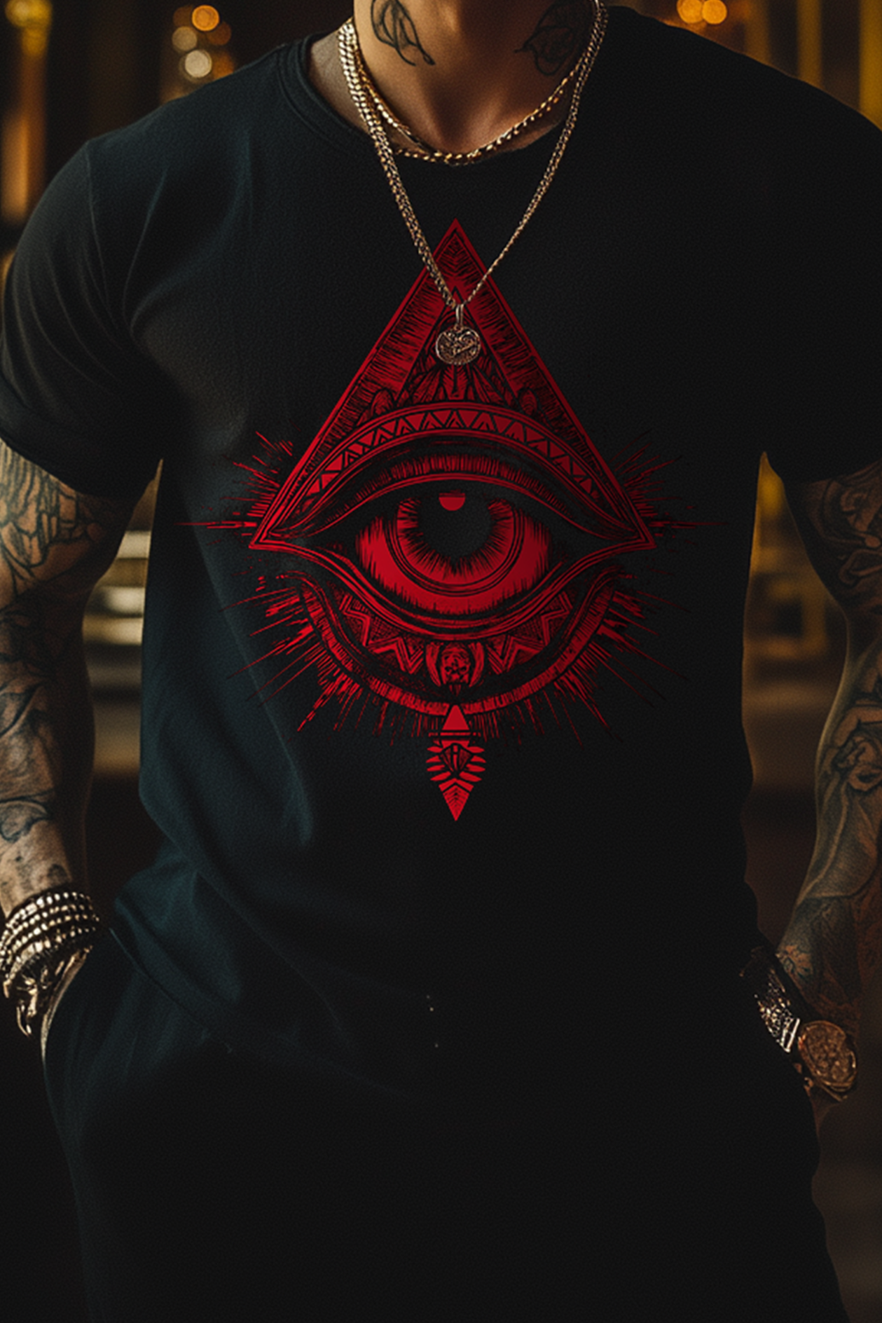 THE EYE OF GEORGE - Mens Black Tee