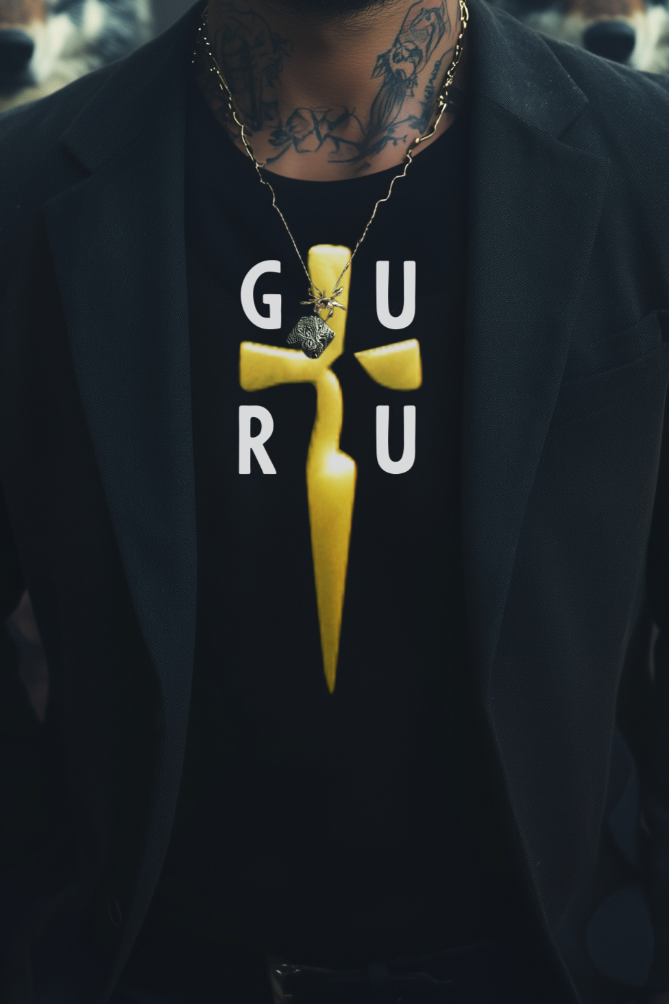 GURU BLADE - Mens Black Tee
