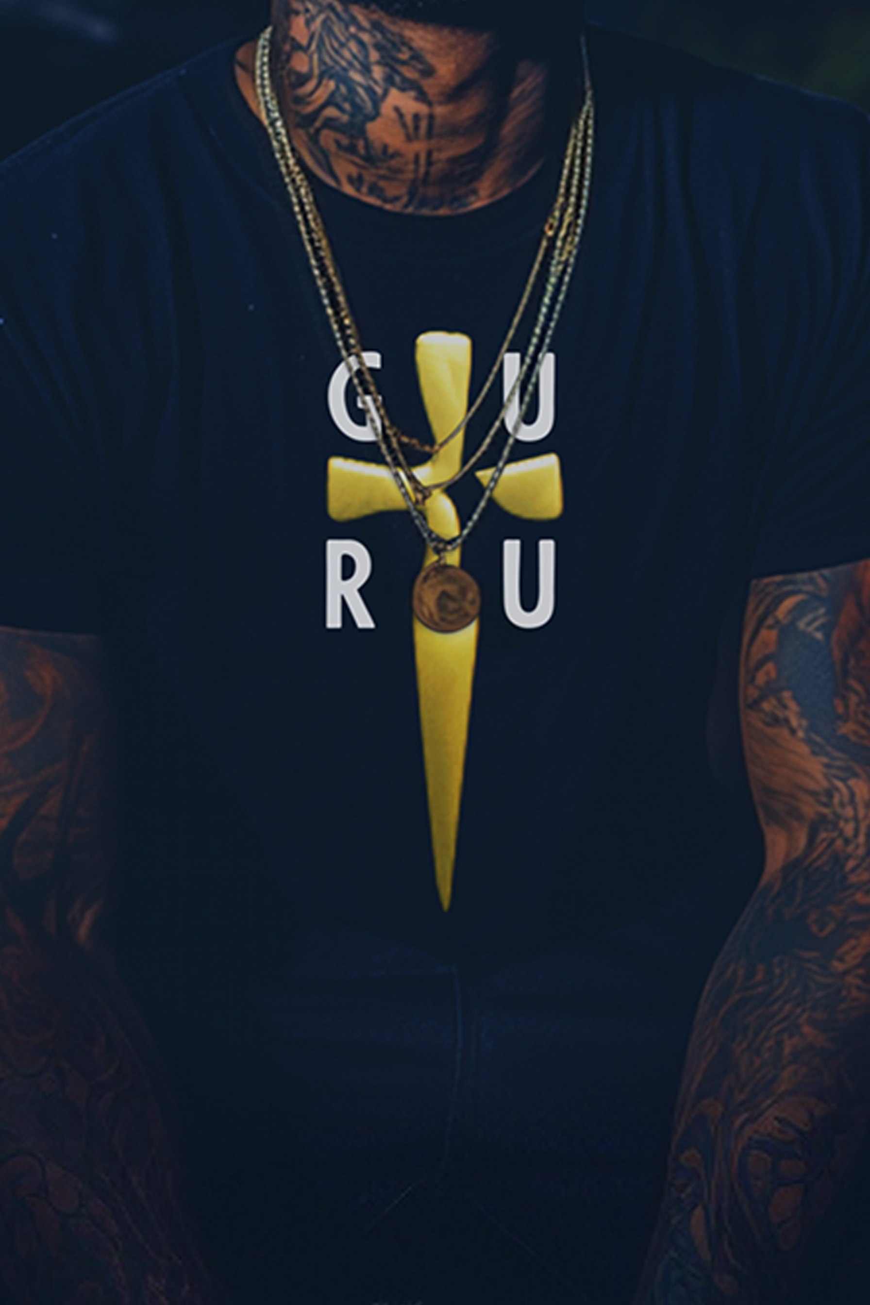 GURU BLADE - Mens Black Tee