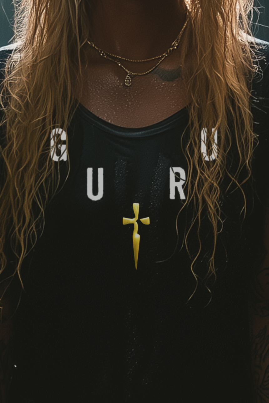 GURU NECKLACE - Womens Black Tee
