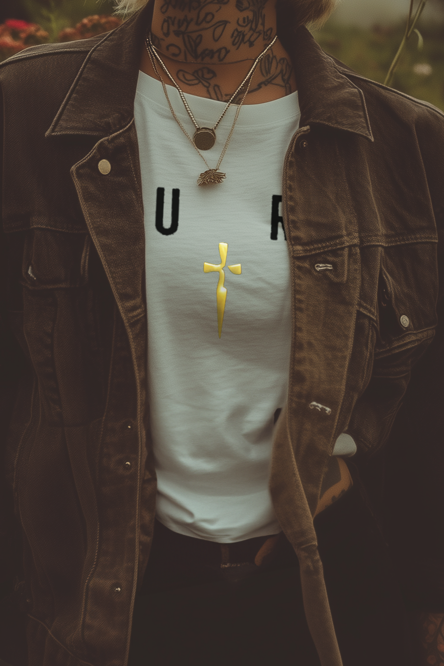 GURU NECKLACE - Womens White Tee