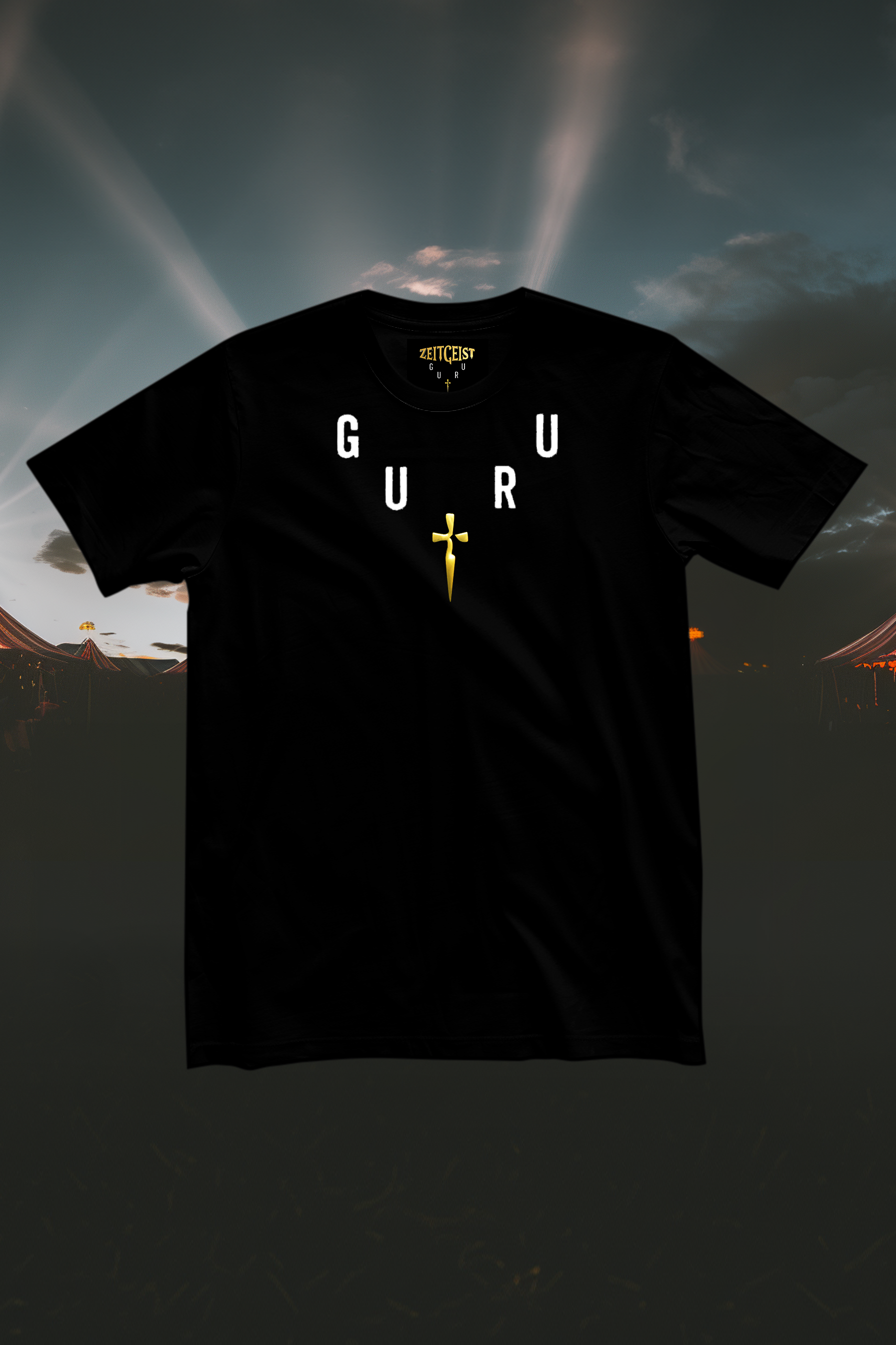GURU NECKLACE - Mens Black Tee