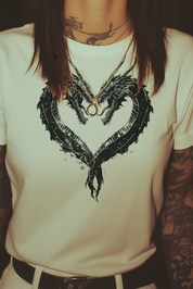 HEART DRAGON - White Womens Tee