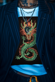 NEON DRAGON - Womens White Tee
