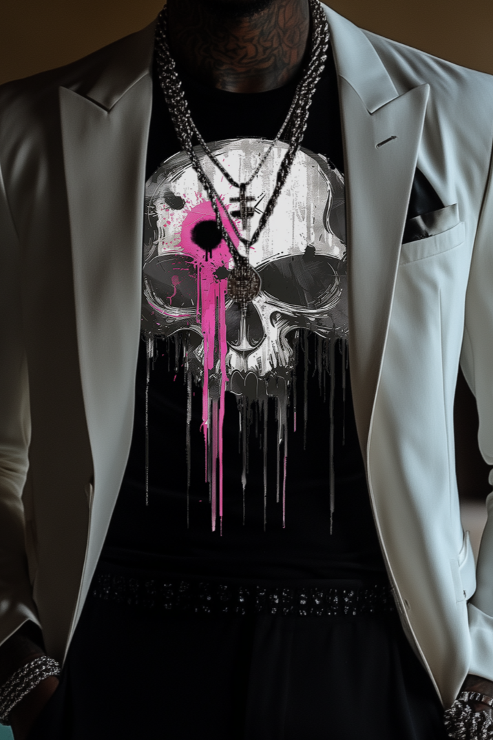 SKULL SHOT - Mens Black Tee