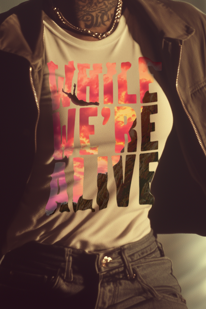 WHILE WE'RE ALIVE - Womens White Tee