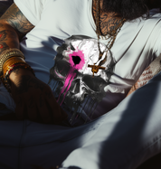 SKULL SHOT - Mens White Tee