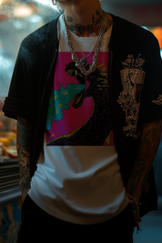 POP DRAGON - Mens White Tee