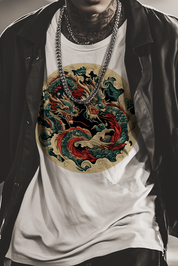 ORNAMENT DRAGON - Mens White Tee