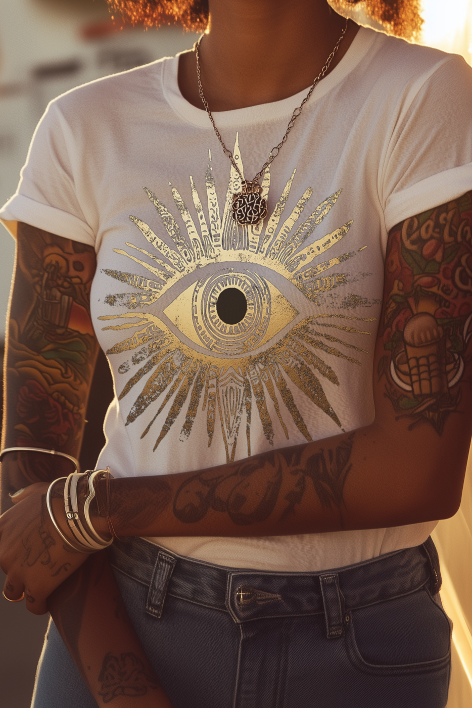THE EYE OF JADA - Womens White Tee