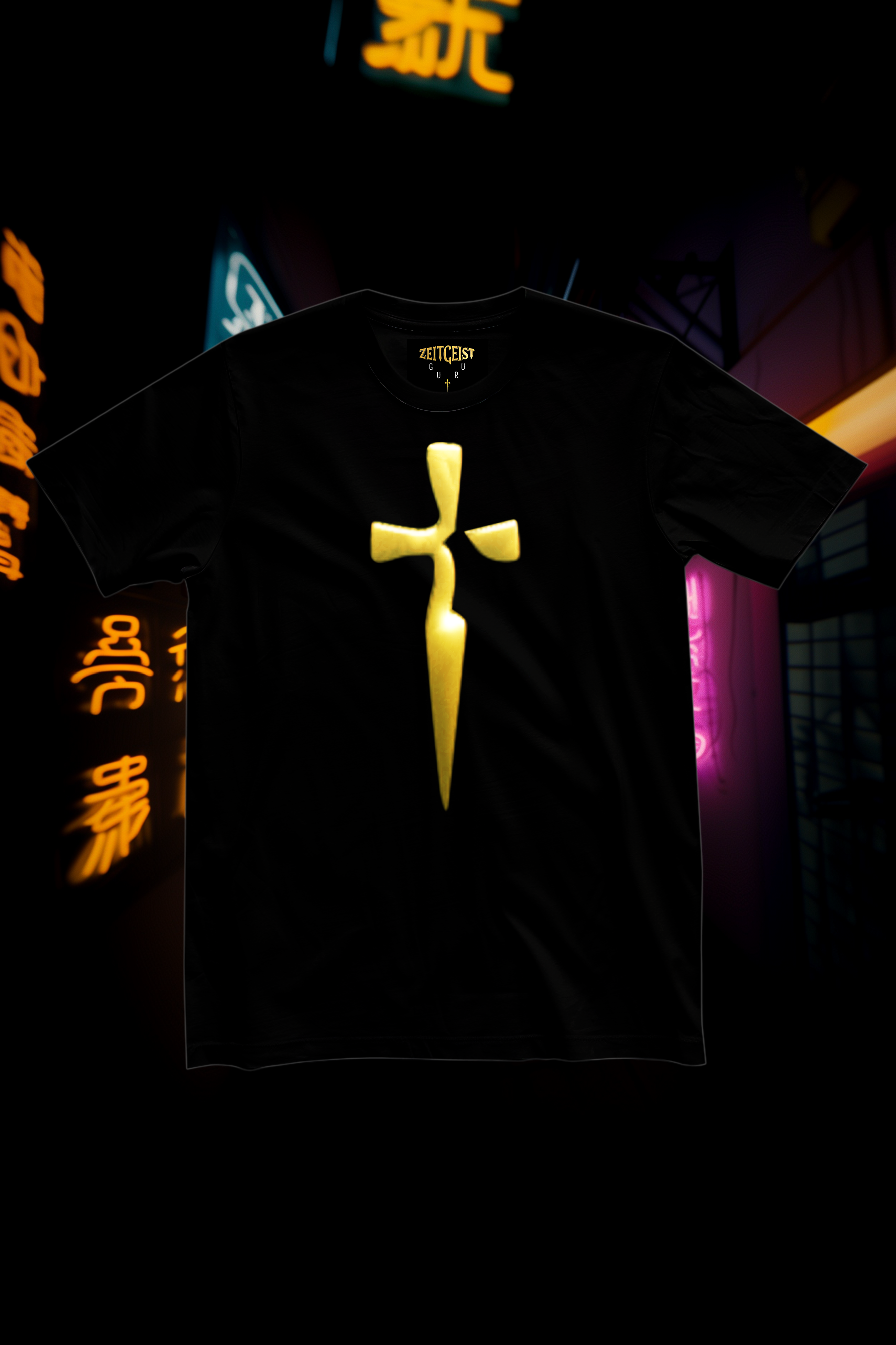 GOLDEN BLADE - Mens Black Tee