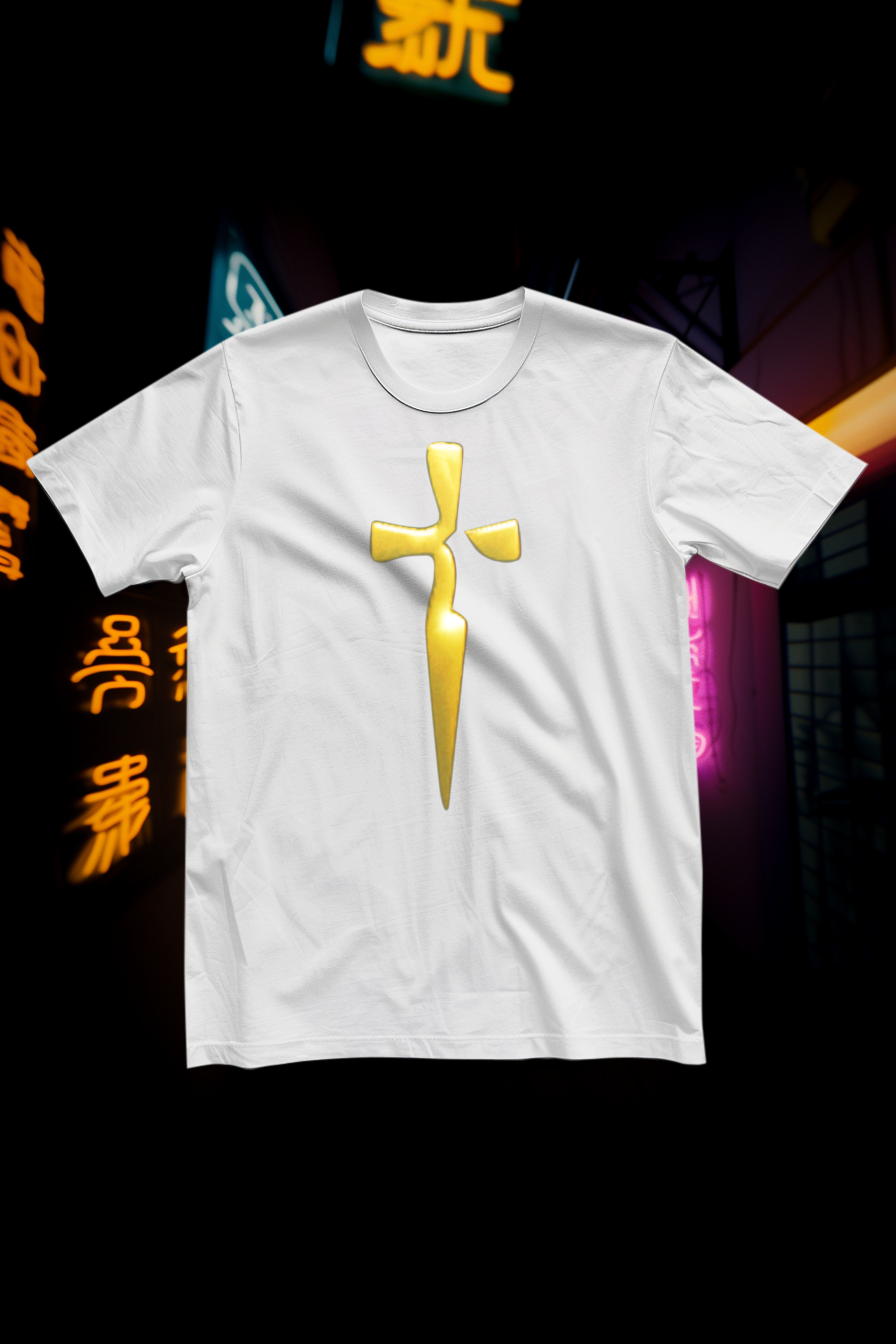 GOLDEN BLADE - Mens White Tee