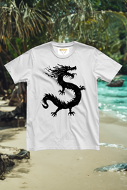 LONE DRAGON - Womens White Tee