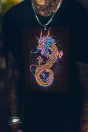 NEON DRAGON - Mens Black Tee
