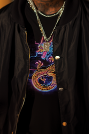 NEON DRAGON - Mens Black Tee