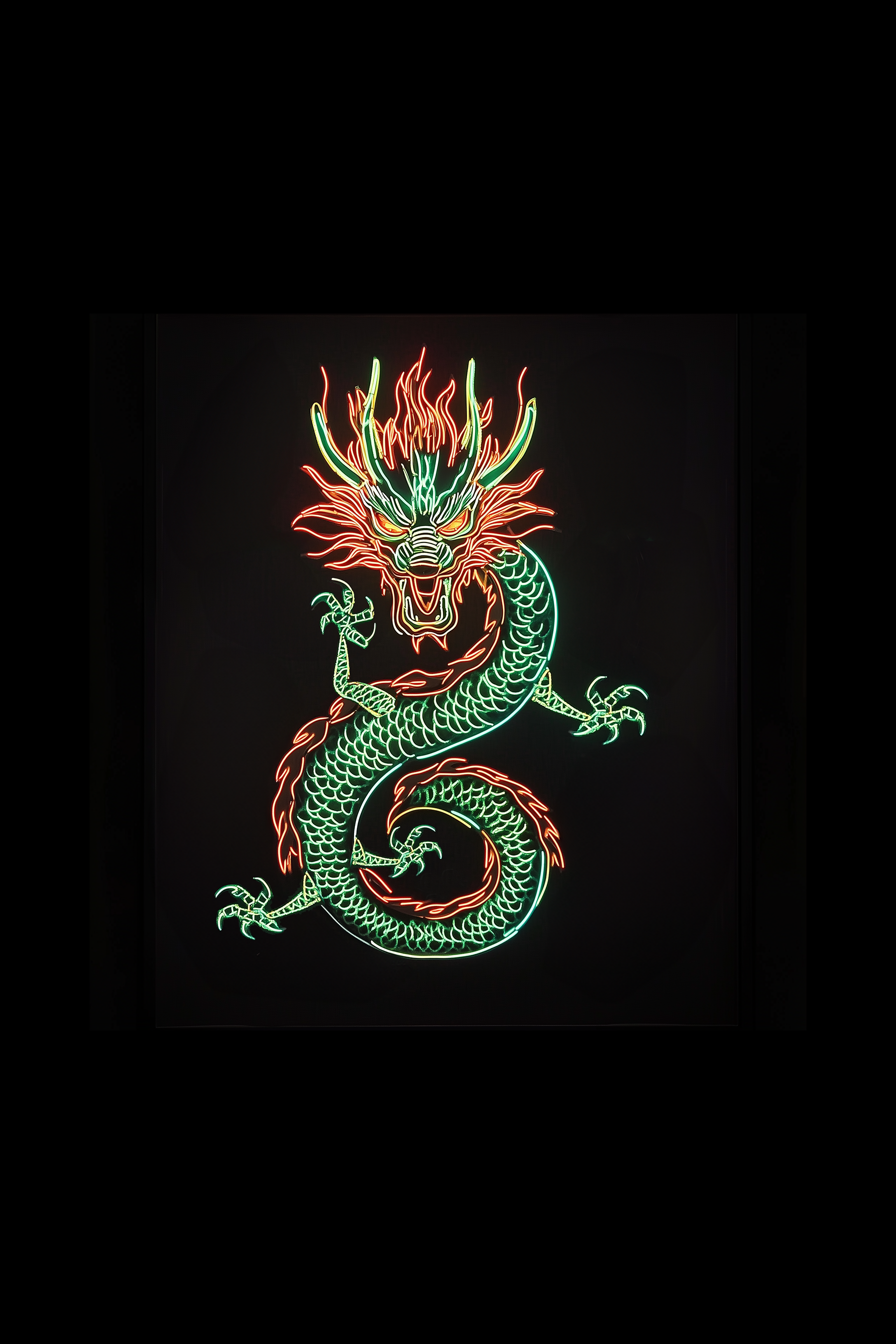 NEON DRAGON - Womens Black Tee