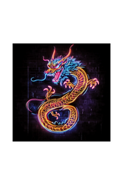 NEON DRAGON - Mens White Tee