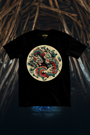 ORNAMENT DRAGON - Mens Black Tee