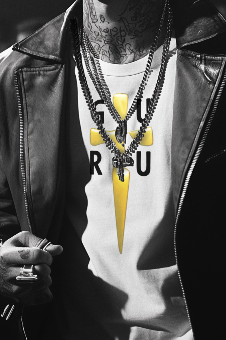 GURU BLADE - Mens White Tee