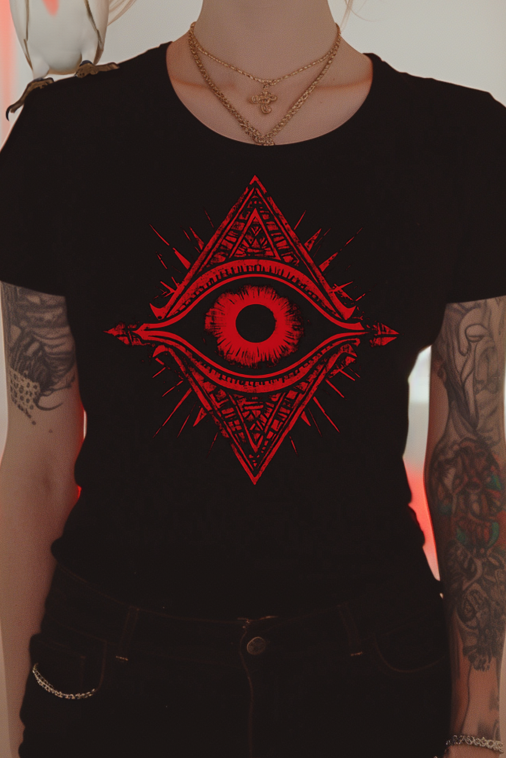 THE EYE OF RUBY - Womens Black Tee