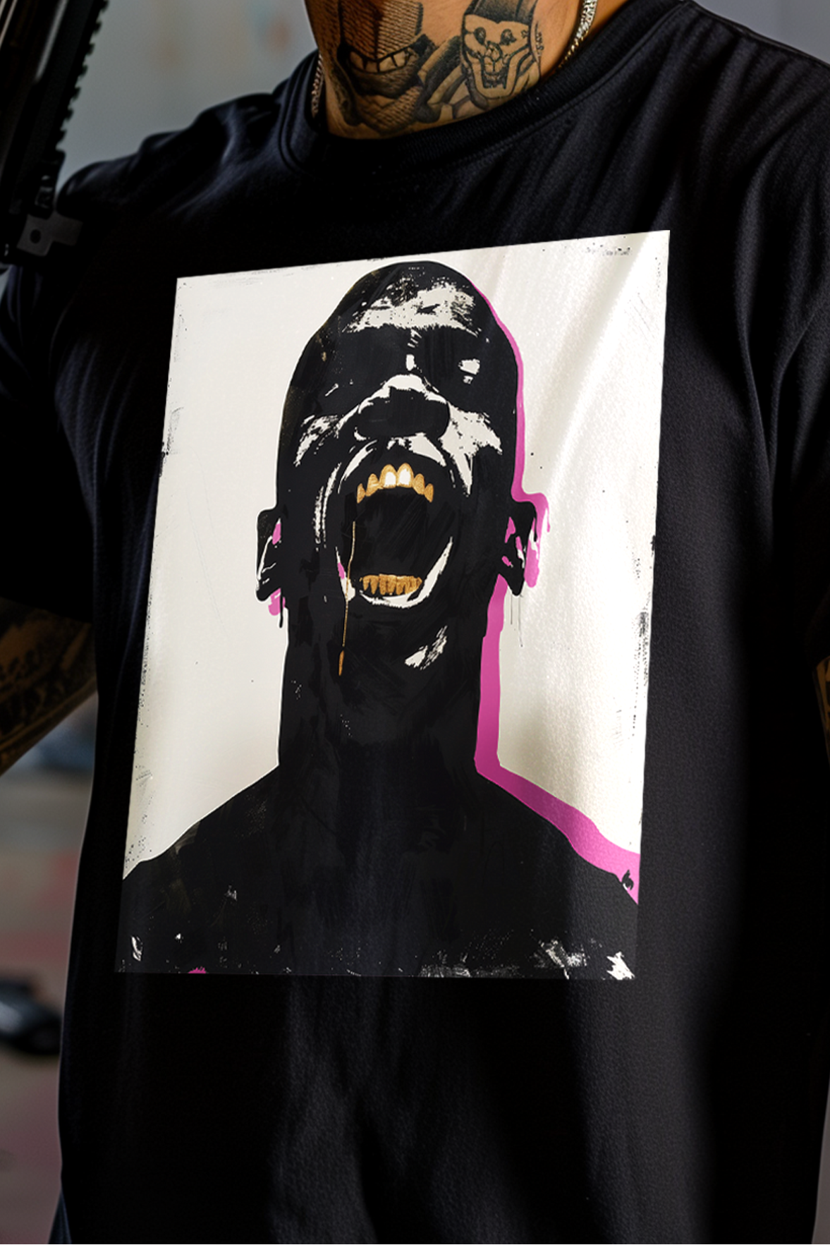 MAN SCREAM - Mens Black Tee