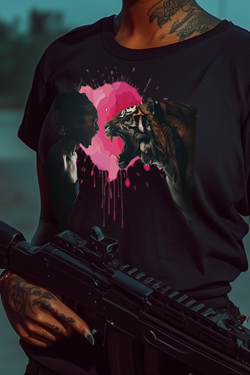 SCREAMING MATCH - Womens Black Tee