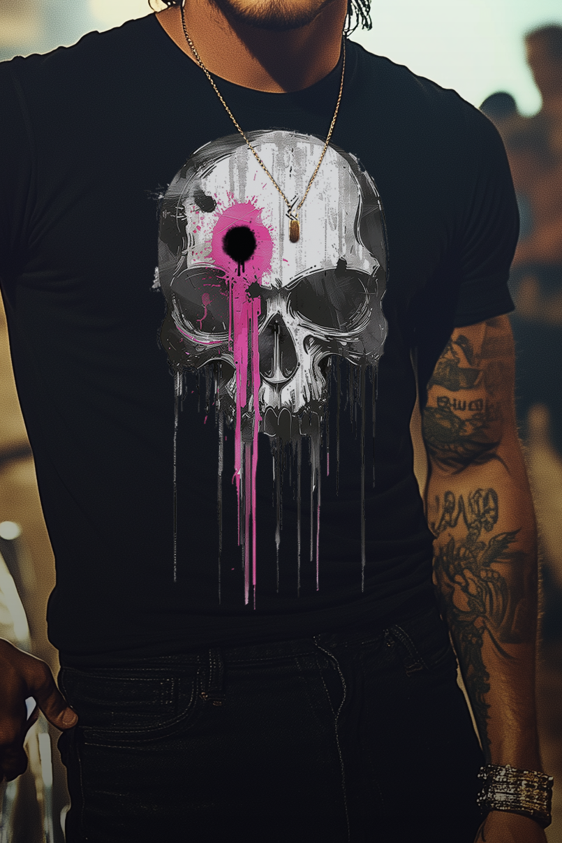 SKULL SHOT - Mens Black Tee