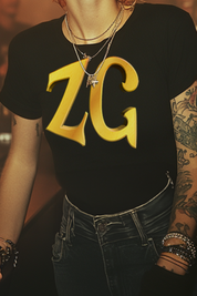 ZG MONOGRAM - Womens Black Tee