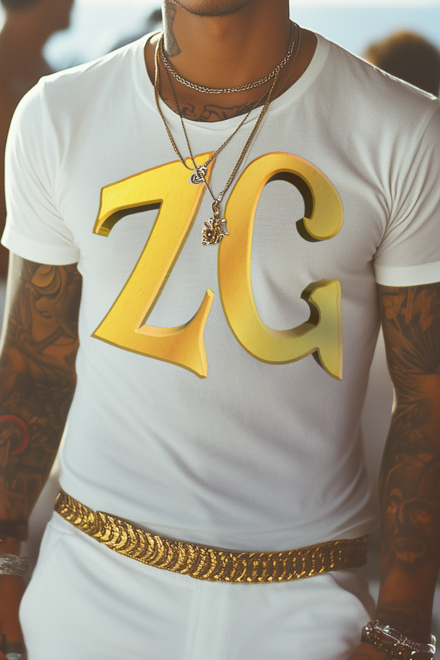 ZG MONOGRAM - Mens White Tee
