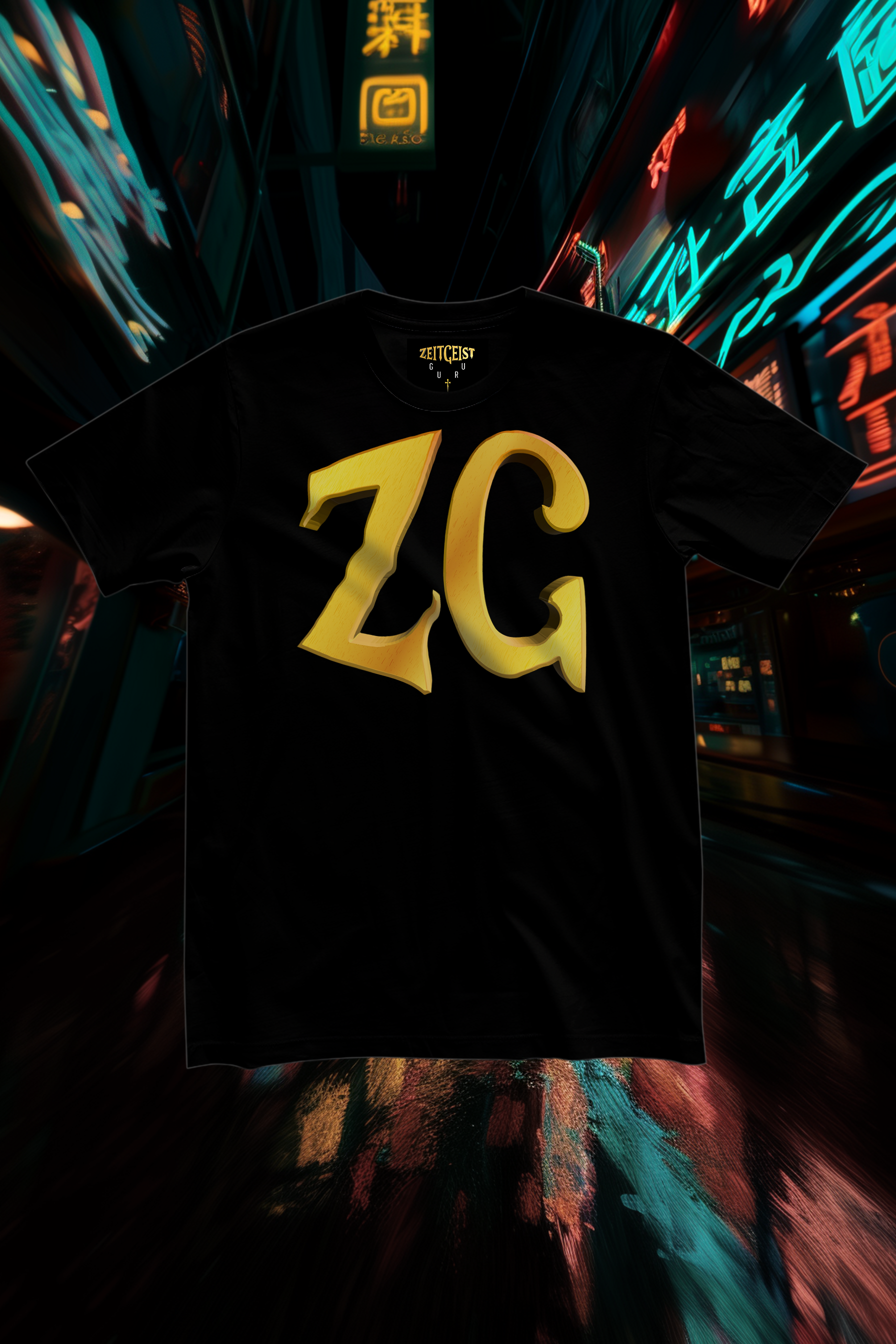 ZG MONOGRAM - Womens Black Tee