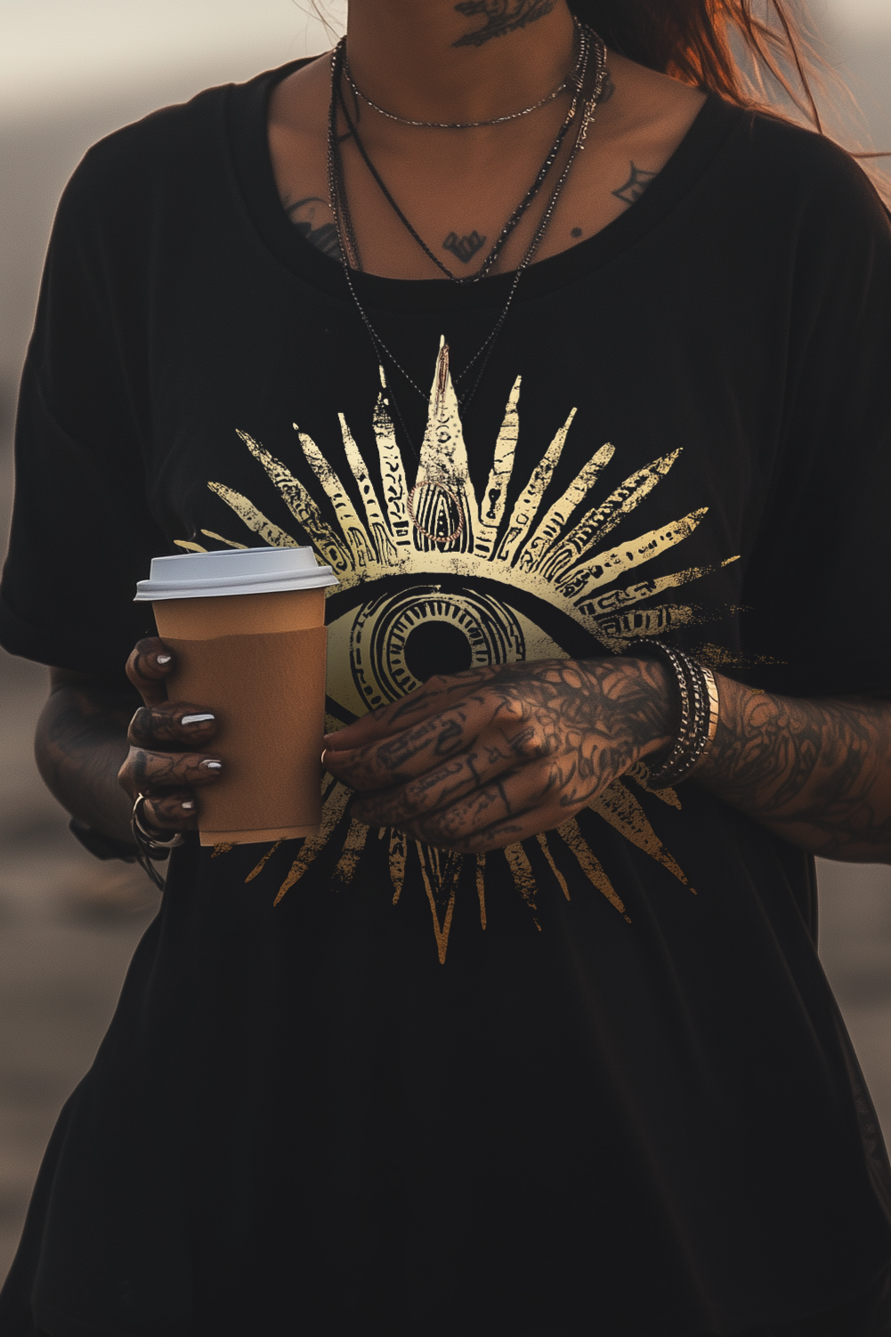 THE EYE OF JADA - Womens Black Tee